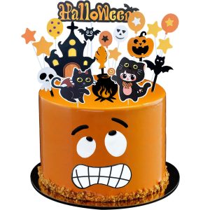 Set 21 toppere Halloween pentru tort și cupcakes, decor fantome & dovleci